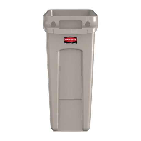 Rubbermaid Slim Jim Container With Venting Channels Beige 60Ltr - DY112  Slim Jim   