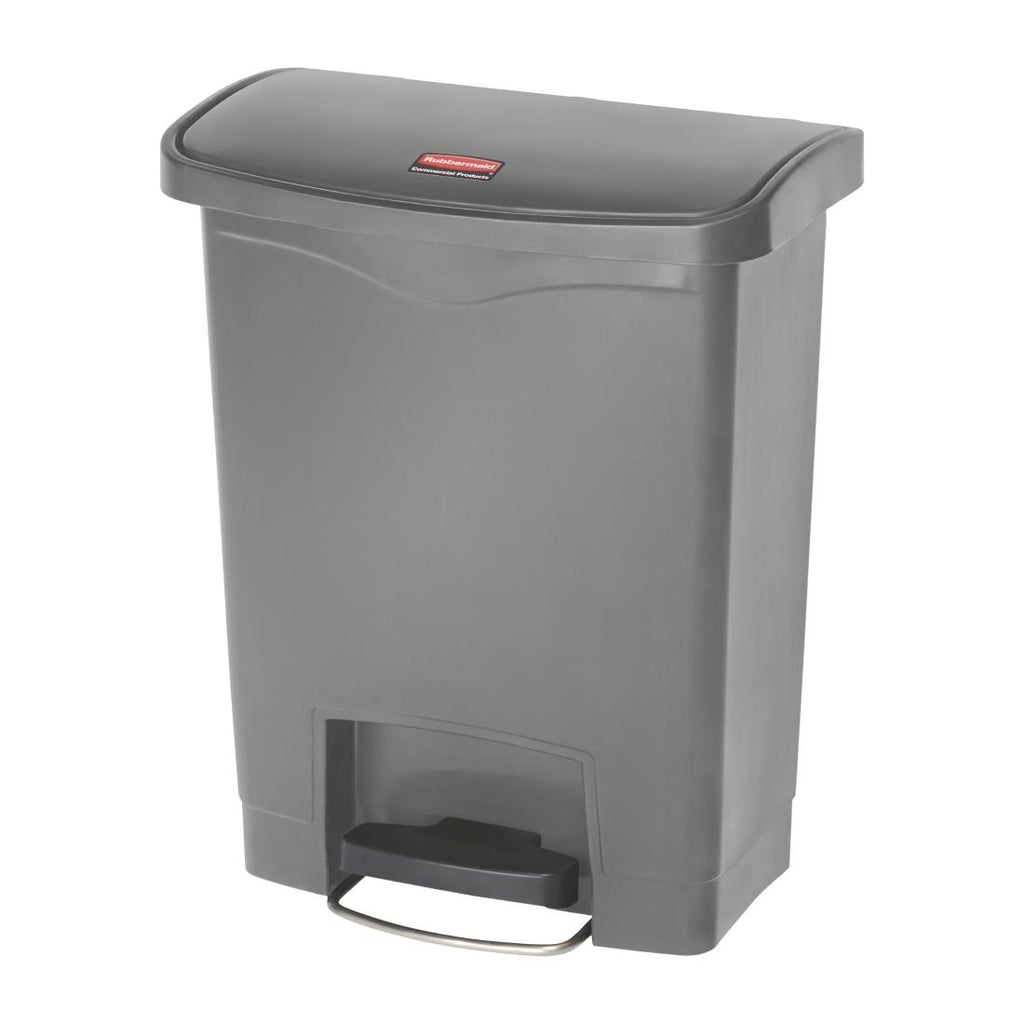 Rubbermaid Slim Jim Step On Front Step Pedal Bin Grey 30Ltr - DY114  Slim Jim   
