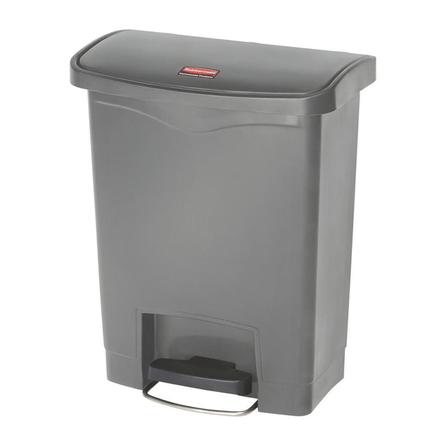 Rubbermaid Slim Jim Step On Front Step Pedal Bin Grey 30Ltr - DY114  Slim Jim   