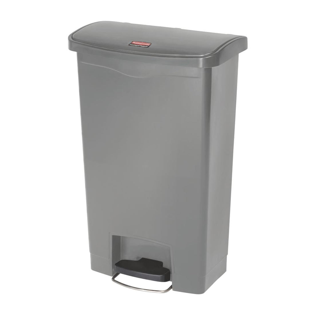 Rubbermaid Slim Jim Step On Front Step Pedal Bin Grey 50Ltr - DY115  Slim Jim   
