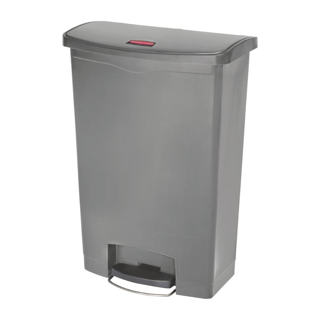 Rubbermaid Slim Jim Step On Front Step Pedal Bin Grey 90Ltr - DY117  Slim Jim   
