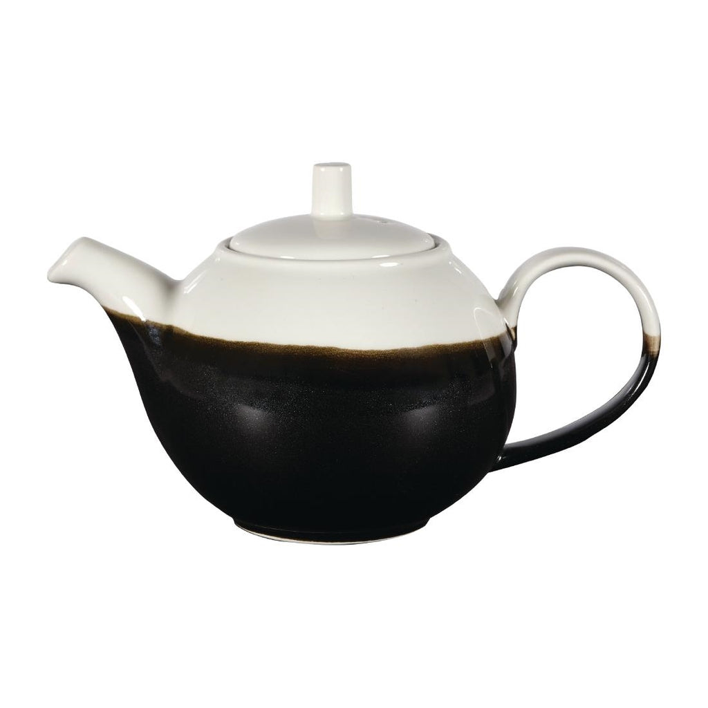 Churchill Monochrome Profile Teapots Onyx Black 430ml (Pack of 4) - DY170 Churchill Super Vitrified Churchill   