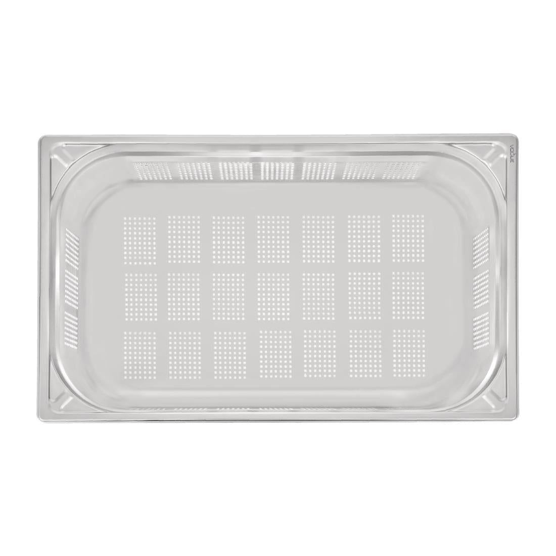 Vogue Heavy Duty Stainless Steel Perforated 1/1 Gastronorm Tray 150mm - DY176  Vogue   