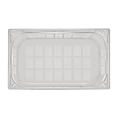 Vogue Heavy Duty Stainless Steel Perforated 1/1 Gastronorm Tray 150mm - DY176  Vogue   