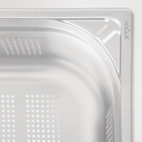 Vogue Heavy Duty Stainless Steel Perforated 1/1 Gastronorm Tray 150mm - DY176  Vogue   