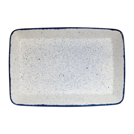 Churchill Stonecast Hints Rectangular Baking Dishes Indigo Blue 250 x 380mm - DY207 Churchill Super Vitrified Churchill   