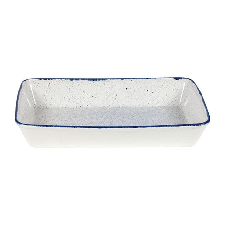 Churchill Stonecast Hints Rectangular Baking Dishes Indigo Blue 250 x 380mm - DY207 Churchill Super Vitrified Churchill   