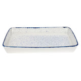 Churchill Stonecast Hints Rectangular Baking Dishes Indigo Blue 325 x 530mm - DY208 Churchill Super Vitrified Churchill   