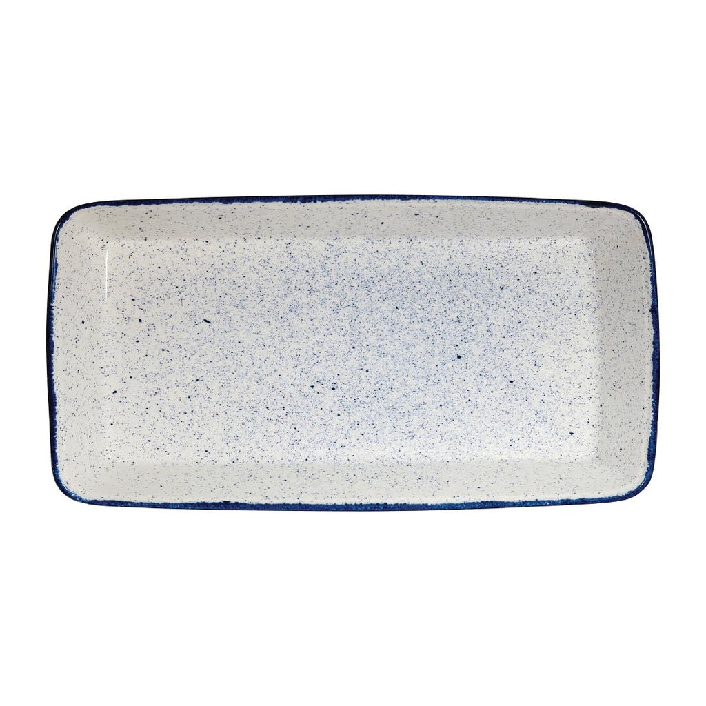 Churchill Stonecast Hints Rectangular Baking Dishes Indigo Blue 325 x 530mm - DY208 Churchill Super Vitrified Churchill   