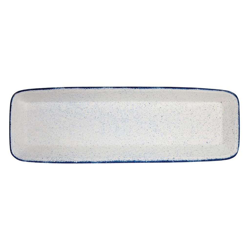 Churchill Stonecast Hints Rectangular Baking Dishes Indigo Blue 160 x 530mm - DY209 Churchill Super Vitrified Churchill   