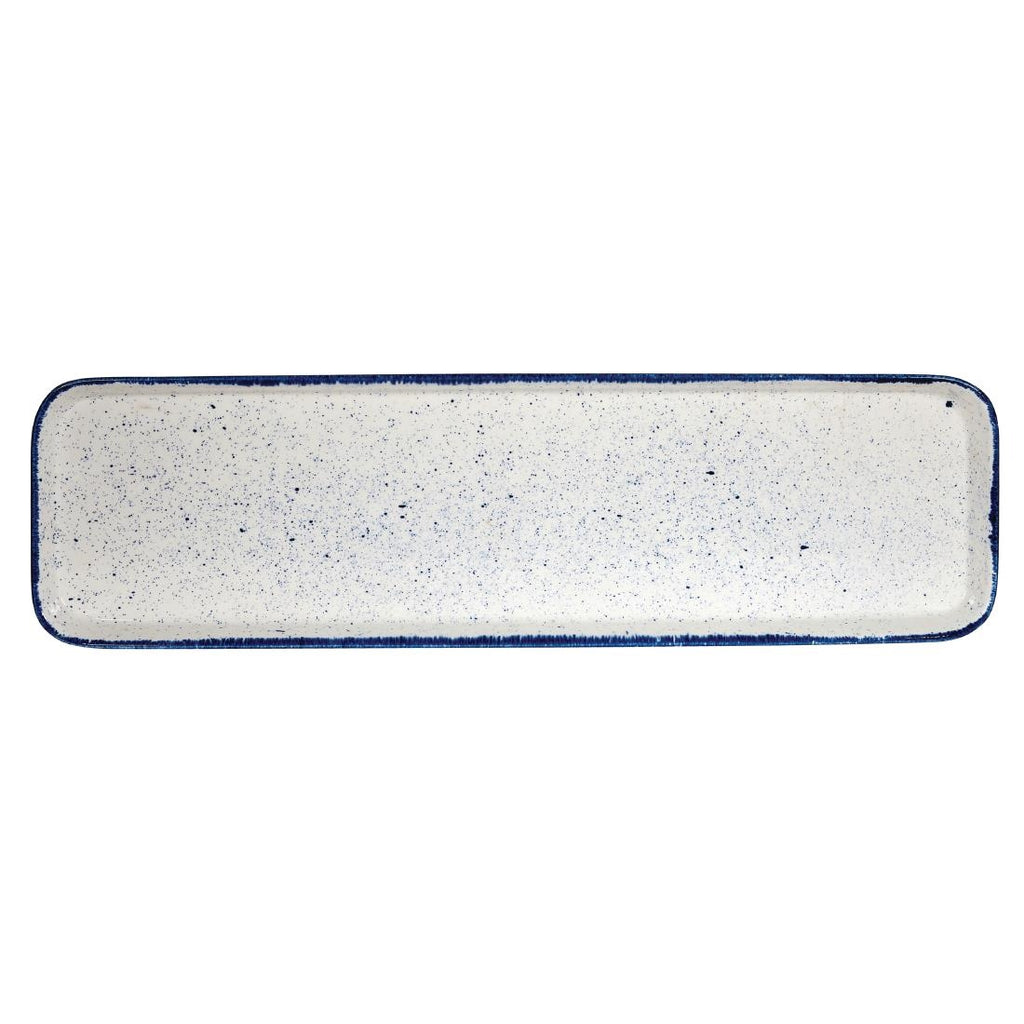 Churchill Stonecast Hints Rectangular Flat Trays Indigo Blue 150 x 530mm (Pack of 4) - DY210 Churchill Super Vitrified Churchill   