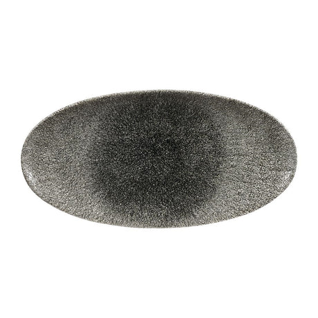 Churchill Studio Prints Raku Oval Plates Quartz Black 347mm (Pack of 6) - DY213 Plates Churchill