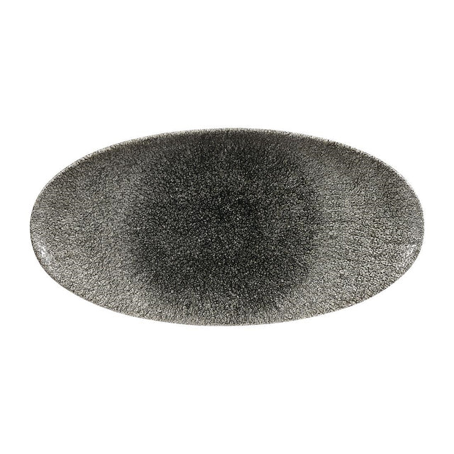 Churchill Studio Prints Raku Oval Plates Quartz Black 347mm (Pack of 6) - DY213 Plates Churchill