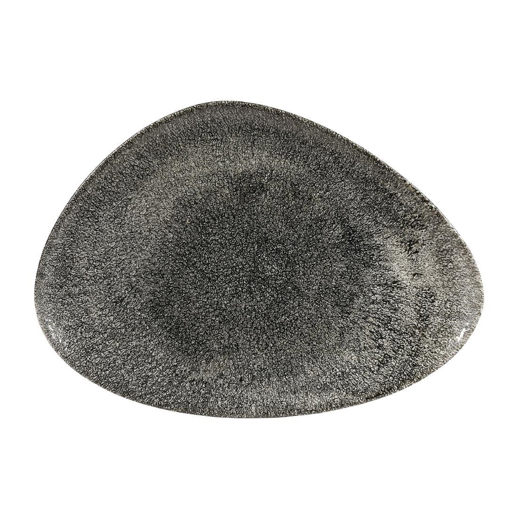 Churchill Studio Prints Raku Triangular Plates Quartz Black 356mm (Pack of 6) - DY215 Plates Churchill