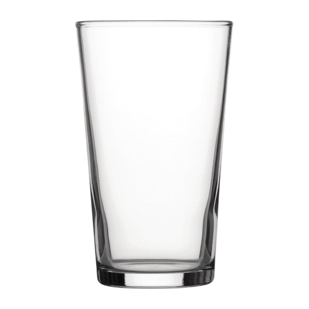 Utopia Nucleated Toughened Conical Beer Glasses 280ml CE Marked (Pack of 48) - DY269 Beer Glasses Utopia   