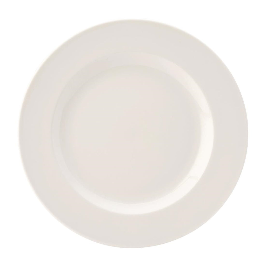 Utopia Pure White Wide Rim Plates 250mm (Pack of 24) - DY313 Plates Utopia