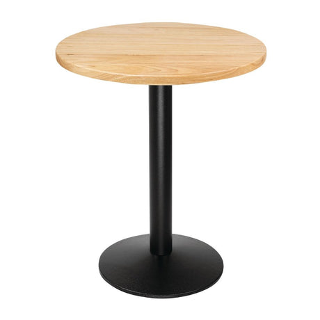 Bolero Pre-drilled Round Tabletop Natural 600mm - DY738 Wood Effect Table Tops Bolero   