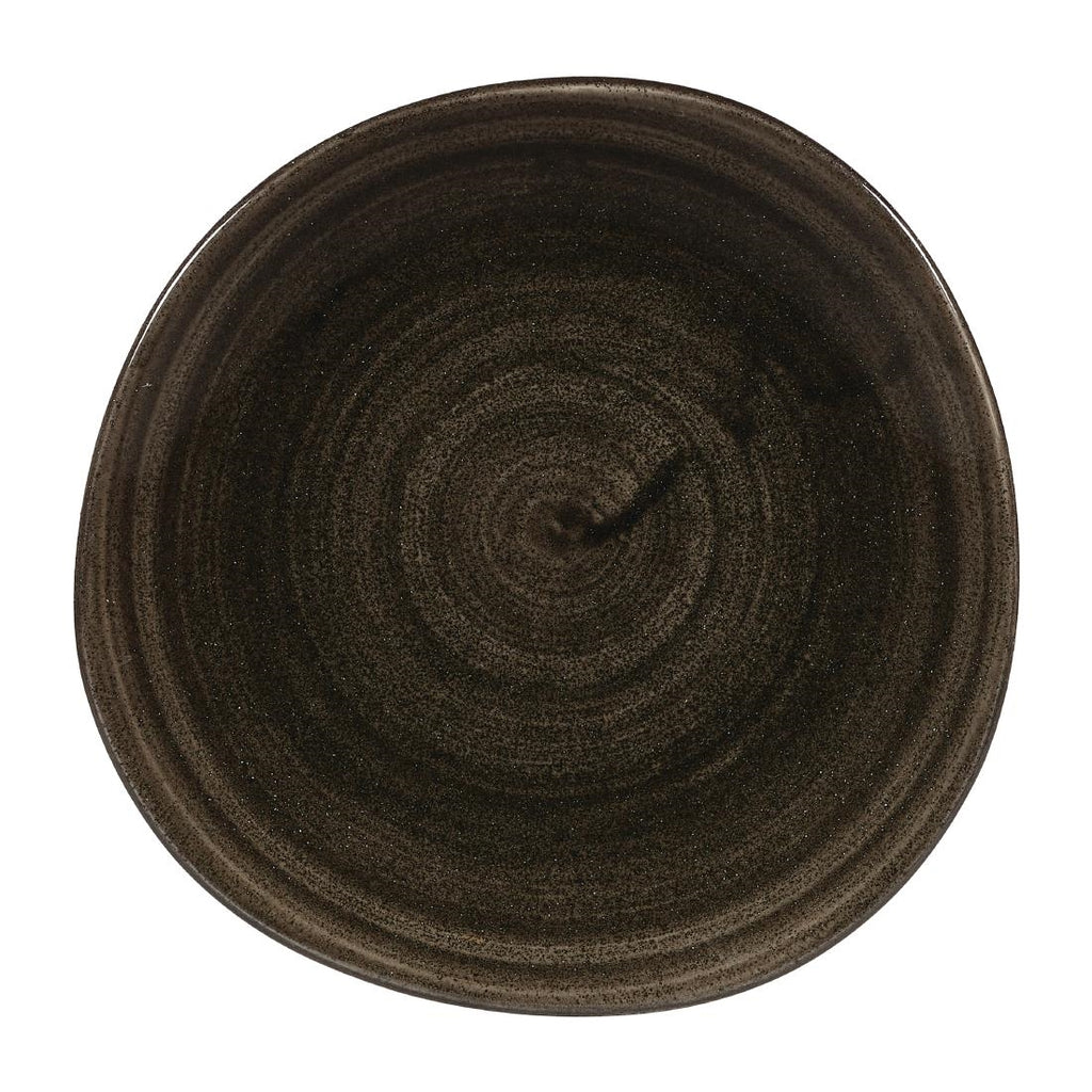 Churchill Stonecast Patina Round Trace Plates Iron Black 186mm (Pack of 12) - DY904 Plates Churchill