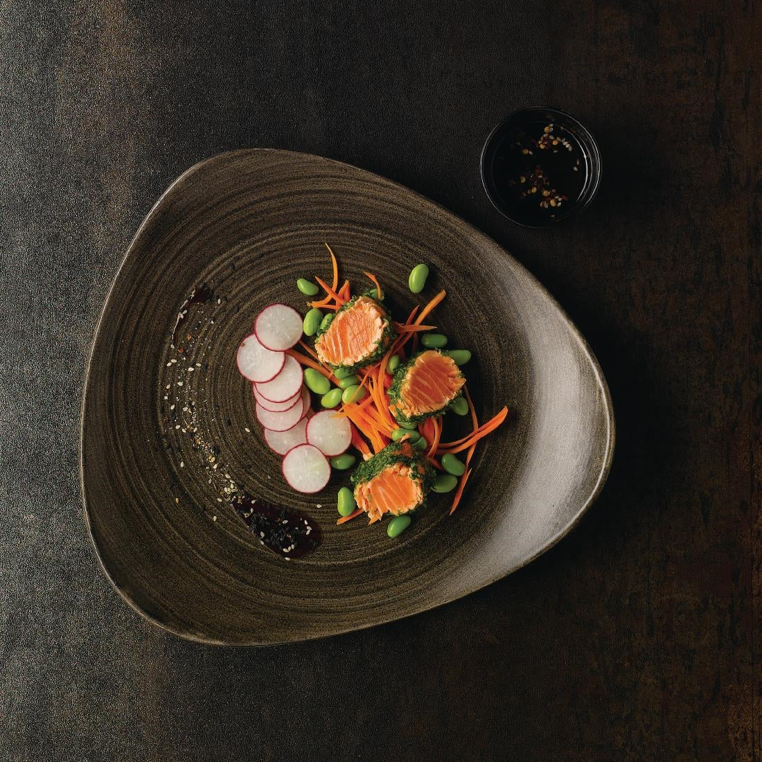Churchill Stonecast Patina Lotus Plates Iron Black 311mm (Pack of 6) - DY907 Plates Churchill