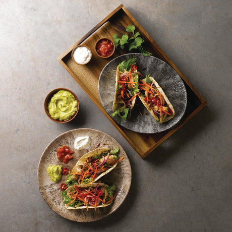 Churchill Stone Quartz Black Orbit Oval Coupe Plates 270mm (Pack of 12) - DY899 Plates Churchill