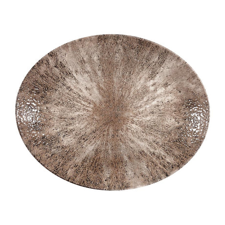 Churchill Stone Zircon Brown Orbit Oval Coupe Plates 317mm (Pack of 12) - DY916 Plates Churchill