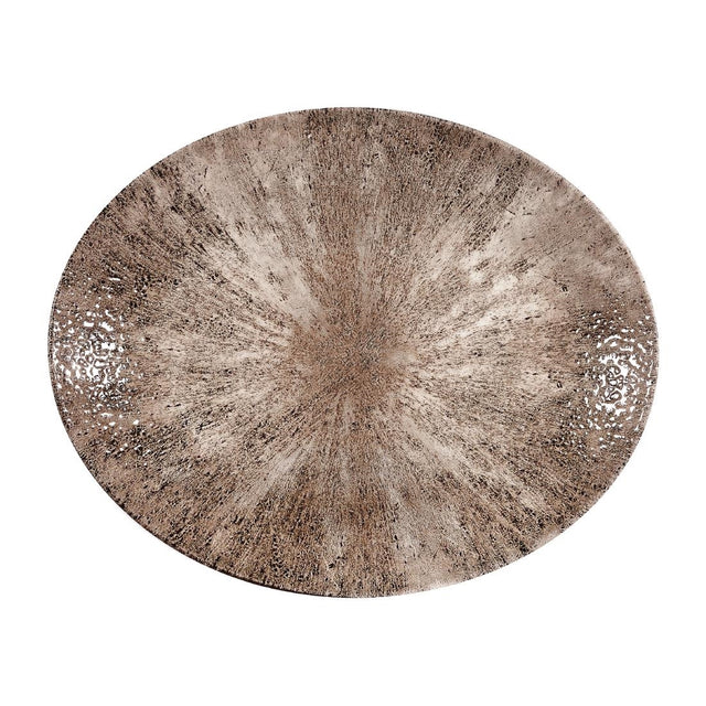 Churchill Stone Zircon Brown Orbit Oval Coupe Plates 317mm (Pack of 12) - DY916 Plates Churchill