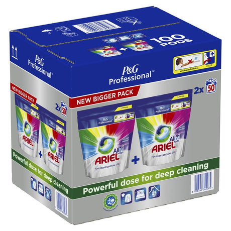 Ariel Professional All-In-1 Pods Washing Liquid Laundry Detergent Colour (Pack of 100) - DZ457  P&G Professional   