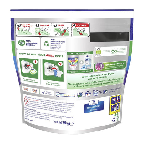 Ariel Professional All-In-1 Pods Washing Liquid Laundry Detergent Colour (Pack of 100) - DZ457  P&G Professional   
