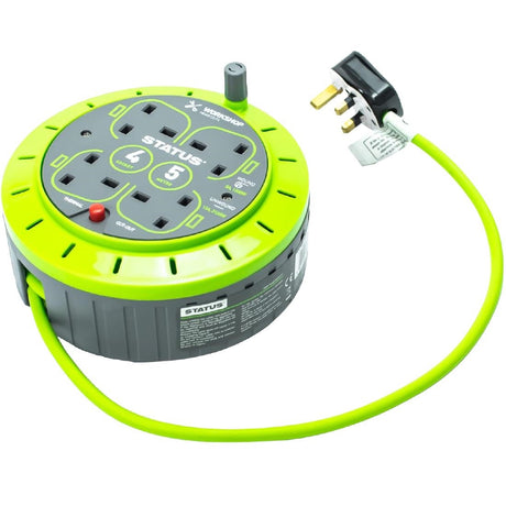 Status 4 Socket Cable Reel with Thermal Cut Out 13Amp 5m - DZ472  Status   