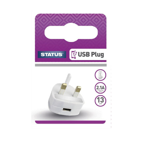 Status 1 Port USB Power Adapter White - DZ477  Status   