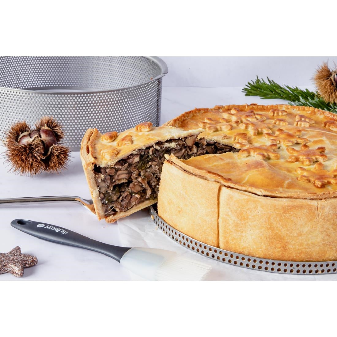 De Buyer Perforated Cheesecake Mould with Removable Base 200x65mm - DZ733  De Buyer   