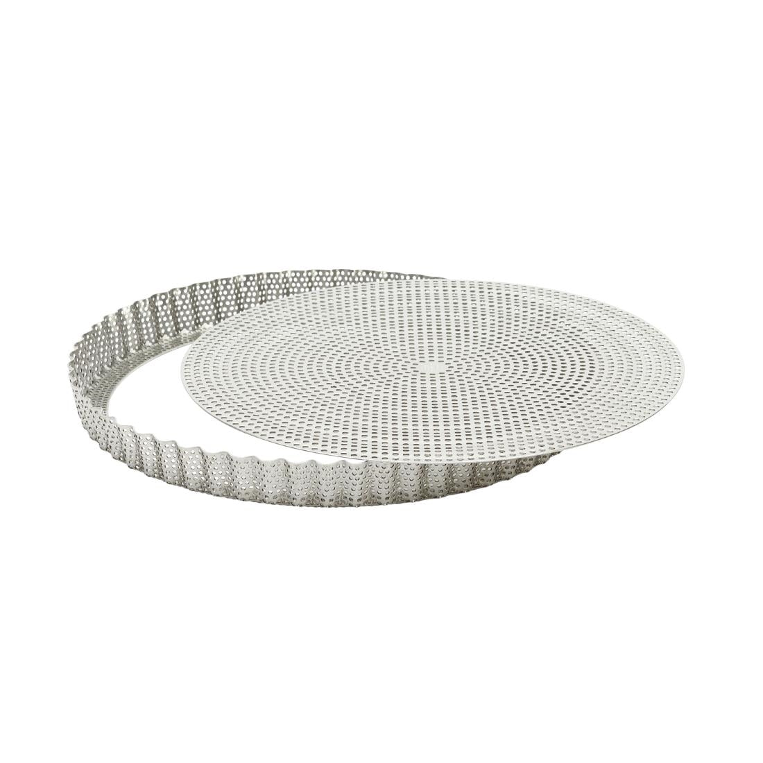 De Buyer Perforated Fluted Tart Mould With Removable Base 240x25mm - DZ735  De Buyer   