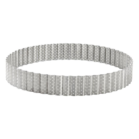 De Buyer Perforated Fluted Stainless Steel Tart Ring 200mm - DZ740  De Buyer   