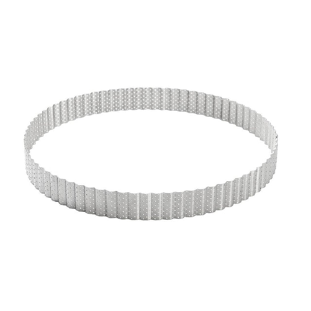 De Buyer Perforated Fluted Stainless Steel Tart Ring 280mm - DZ742  De Buyer   