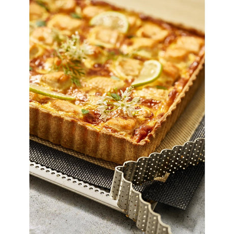 De Buyer Perforated Square Fluted Tart Ring 230mm - DZ744  De Buyer   