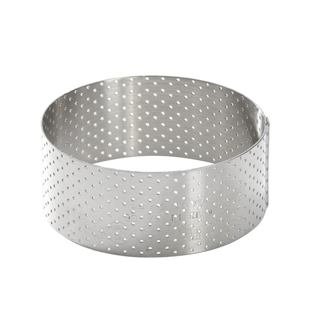 De Buyer Perforated Stainless Steel Straight Tart Ring 85x35mm - DZ753  De Buyer   