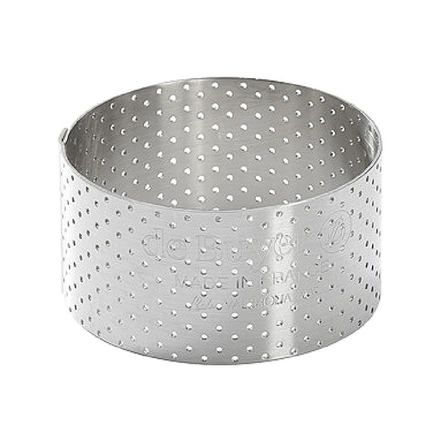 De Buyer Perforated Stainless Steel Straight Tart Ring 55x35mm - DZ754  De Buyer   