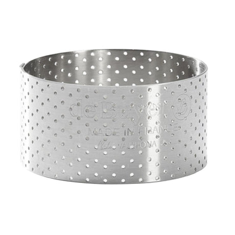 De Buyer Perforated Stainless Steel Straight Tart Ring 55x35mm - DZ754  De Buyer   