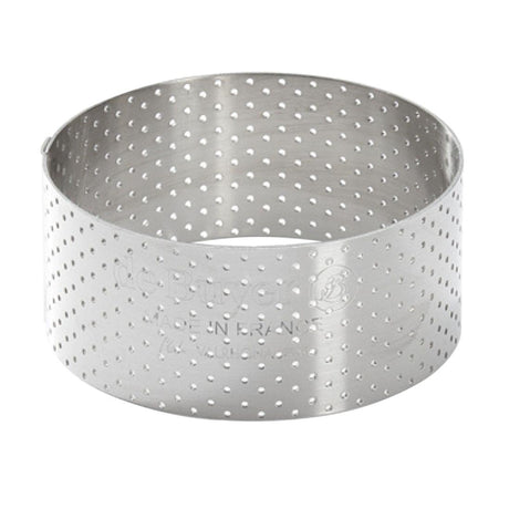 De Buyer Perforated Stainless Steel Straight Tart Ring 75x35mm - DZ756  De Buyer   