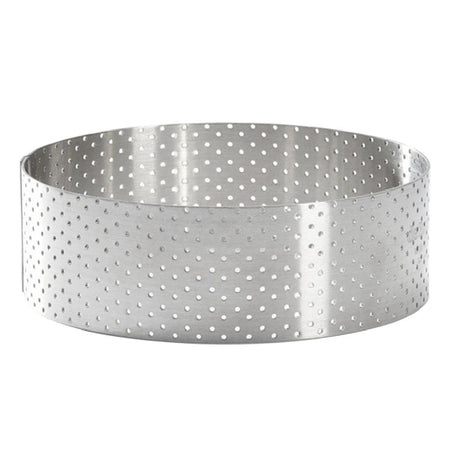 De Buyer Perforated Stainless Steel Straight Tart Ring 105x35mm - DZ757  De Buyer   