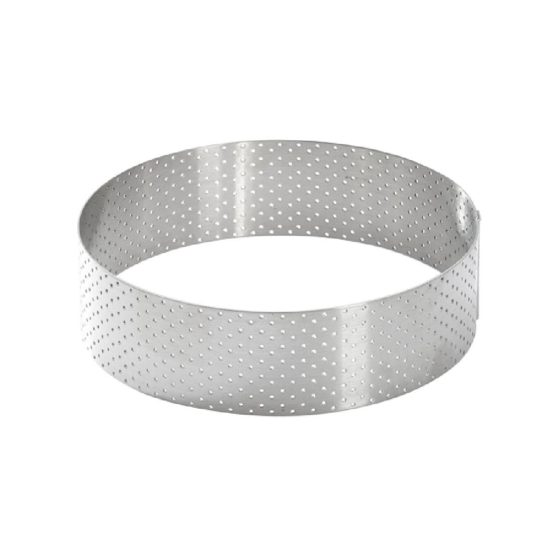 De Buyer Perforated Stainless Steel Straight Tart Ring 125x35mm - DZ758  De Buyer   