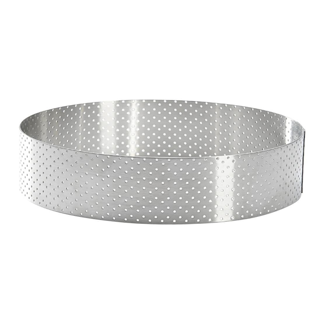 De Buyer Perforated Stainless Steel Straight Tart Ring 155x35mm - DZ759  De Buyer   