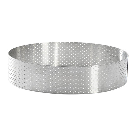 De Buyer Perforated Stainless Steel Straight Tart Ring 155x35mm - DZ759  De Buyer   