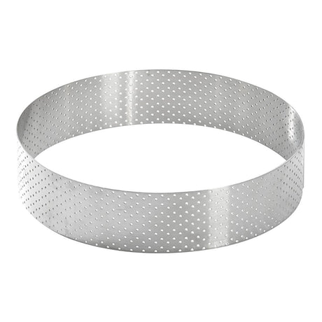 De Buyer Perforated Stainless Steel Straight Tart Ring 155x35mm - DZ759  De Buyer   