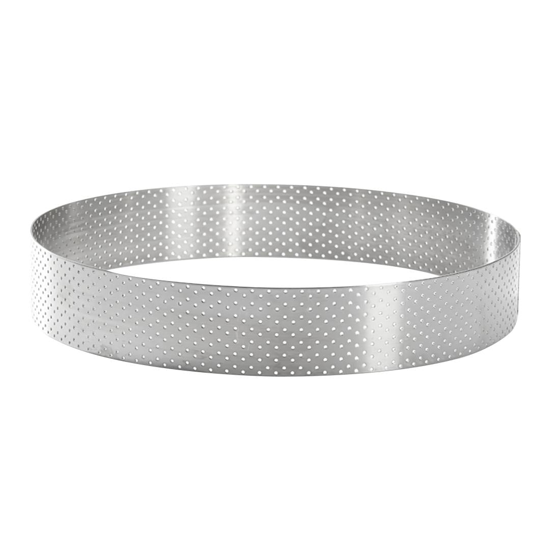 De Buyer Perforated Stainless Steel Straight Tart Ring 205x35mm - DZ761  De Buyer   