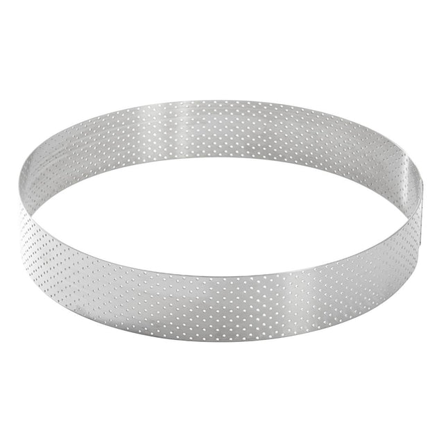De Buyer Perforated Stainless Steel Straight Tart Ring 205x35mm - DZ761  De Buyer   
