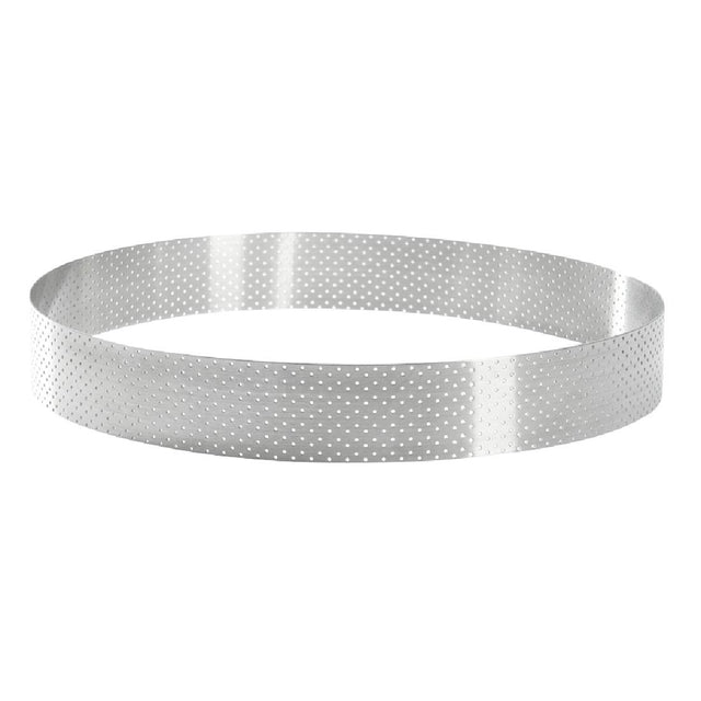 De Buyer Perforated Stainless Steel Straight Tart Ring 245x35mm - DZ762  De Buyer   