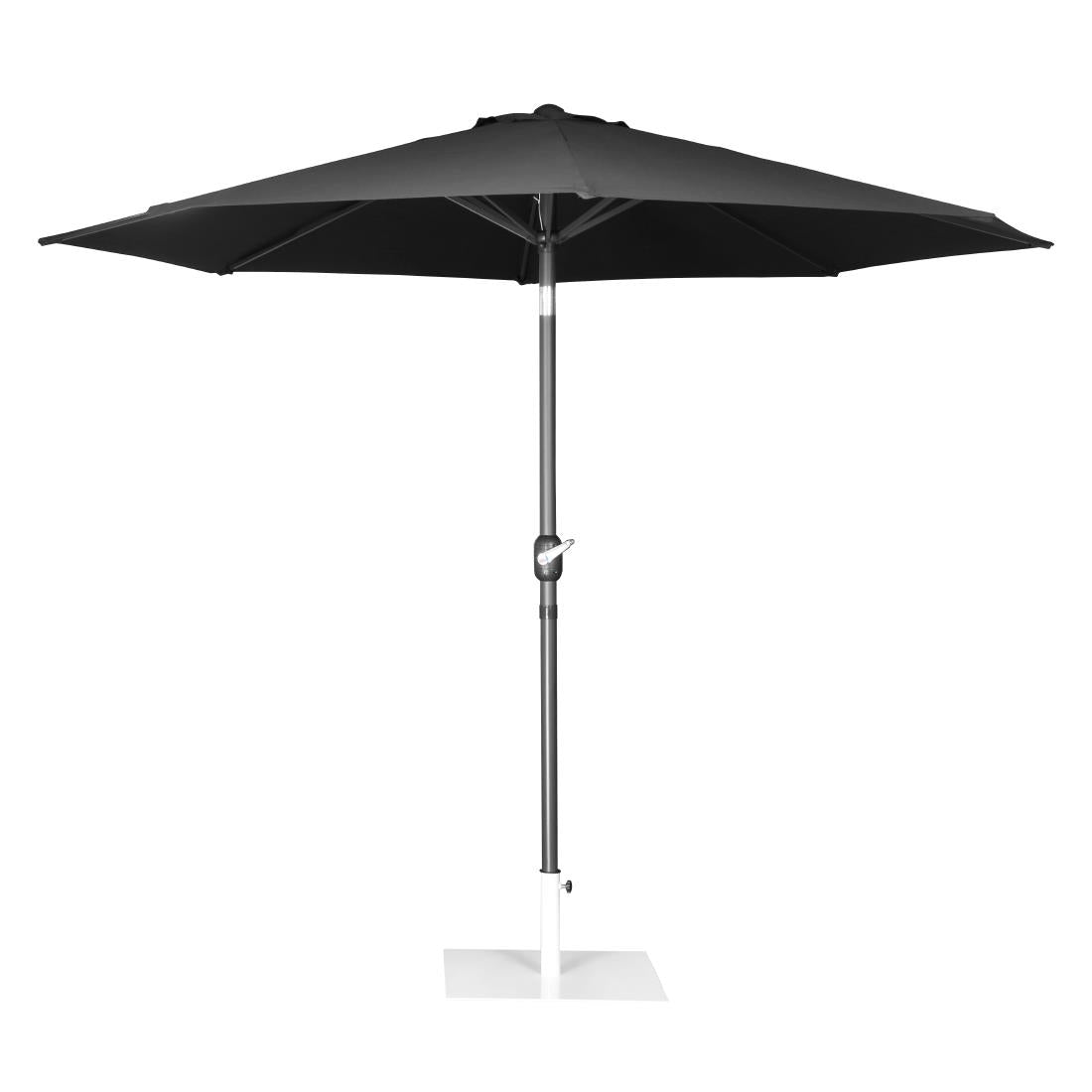 Bolero Seville Round Parasol 3m Diameter Black - DZ870 Parasols and Sunloungers Bolero