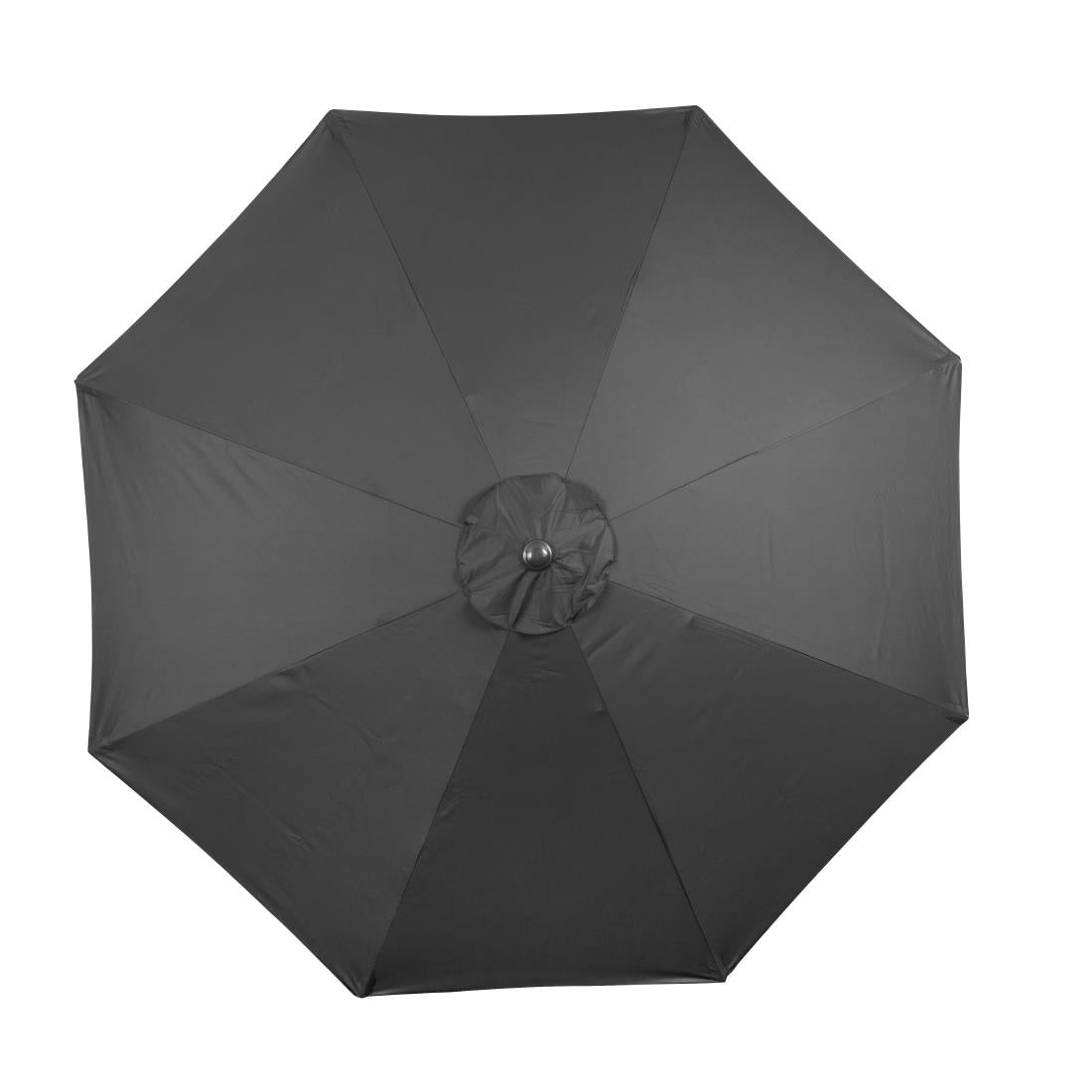 Bolero Seville Round Parasol 3m Diameter Black - DZ870 Parasols and Sunloungers Bolero