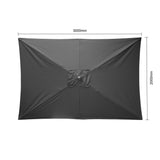 Bolero Seville Square Parasol 2x3m Black - DZ871 Parasols and Sunloungers Bolero